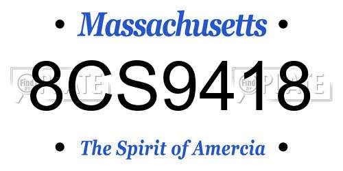 8CS9418 Massachusetts License Plate