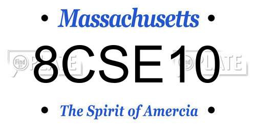 8CSE10 Massachusetts License Plate