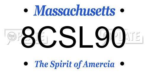 8CSL90 Massachusetts License Plate