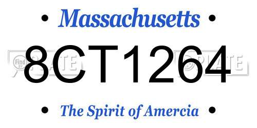 8CT1264 Massachusetts License Plate
