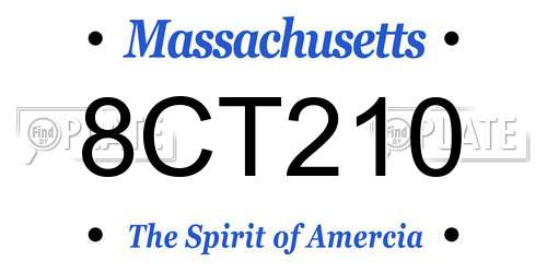 8CT210 Massachusetts License Plate