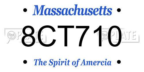 8CT710 Massachusetts License Plate