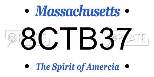 8CTB37 Massachusetts License Plate