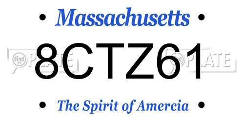 8CTZ61 Massachusetts License Plate