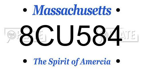 8CU584 Massachusetts License Plate