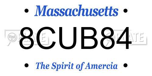 8CUB84 Massachusetts License Plate