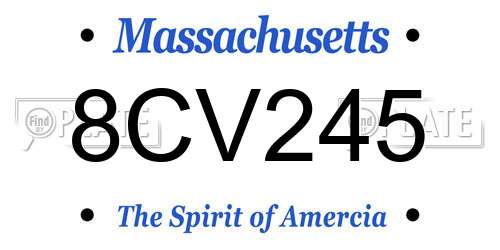 8CV245 Massachusetts License Plate
