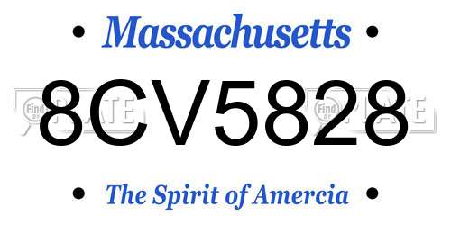 8CV5828 Massachusetts License Plate