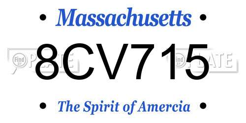 8CV715 Massachusetts License Plate