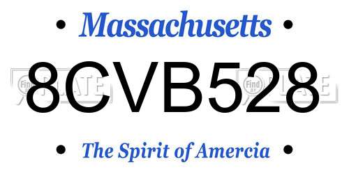 8CVB528 Massachusetts License Plate
