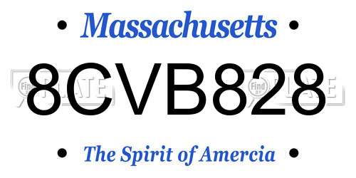 8CVB828 Massachusetts License Plate