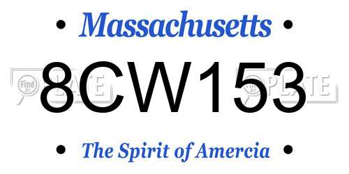 8CW153 Massachusetts License Plate