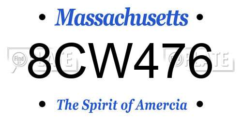 8CW476 Massachusetts License Plate