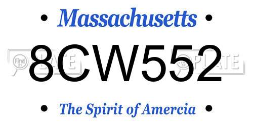 8CW552 Massachusetts License Plate