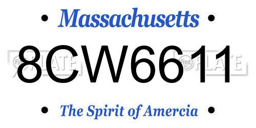 8CW6611 Massachusetts License Plate