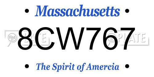 8CW767 Massachusetts License Plate