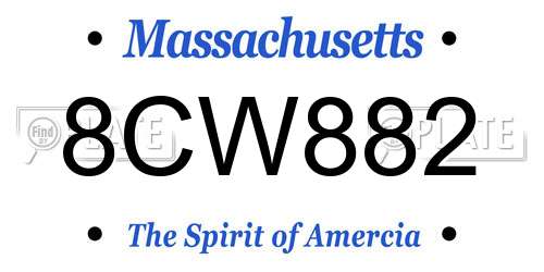 8CW882 Massachusetts License Plate