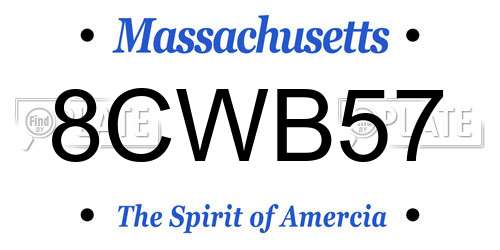 8CWB57 Massachusetts License Plate