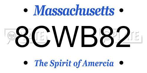 8CWB82 Massachusetts License Plate