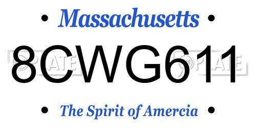 8CWG611 Massachusetts License Plate