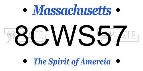 8CWS57 Massachusetts License Plate