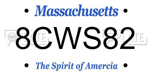8CWS82 Massachusetts License Plate