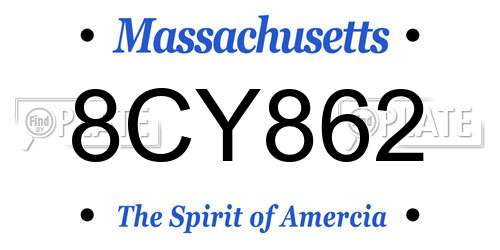 8CY862 Massachusetts License Plate