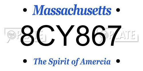 8CY867 Massachusetts License Plate