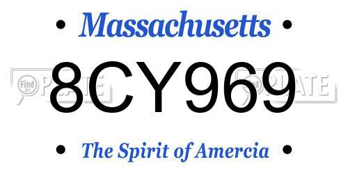 8CY969 Massachusetts License Plate