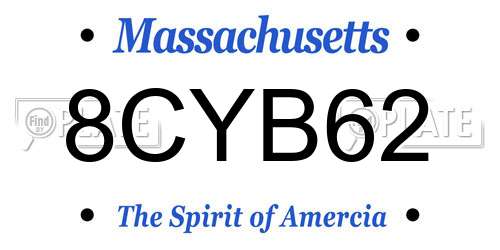 8CYB62 Massachusetts License Plate