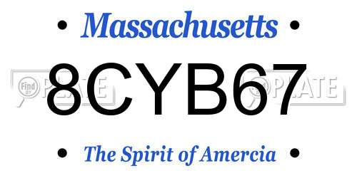 8CYB67 Massachusetts License Plate