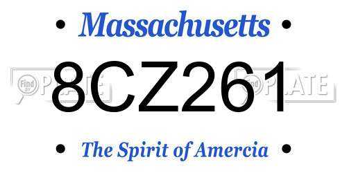 8CZ261 Massachusetts License Plate