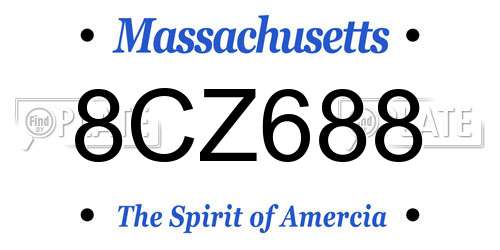 8CZ688 Massachusetts License Plate