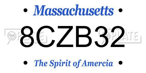 8CZB32 Massachusetts License Plate