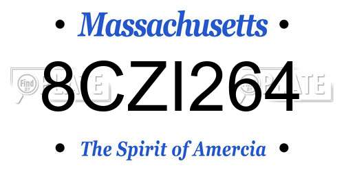 8CZI264 Massachusetts License Plate