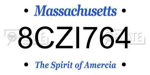 8CZI764 Massachusetts License Plate