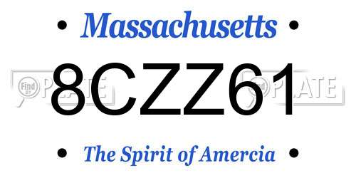 8CZZ61 Massachusetts License Plate