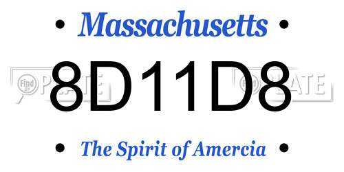 8D11D8 Massachusetts License Plate