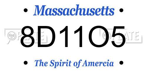 8D11O5 Massachusetts License Plate