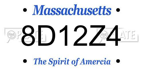 8D12Z4 Massachusetts License Plate