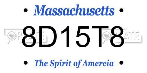 8D15T8 Massachusetts License Plate