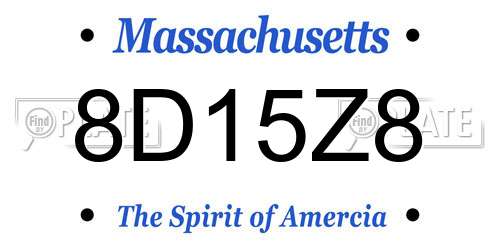 8D15Z8 Massachusetts License Plate