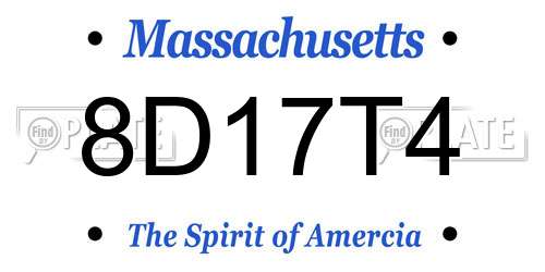 8D17T4 Massachusetts License Plate