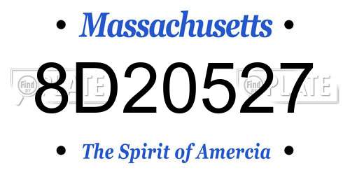 8D20527 Massachusetts License Plate