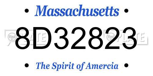 8D32823 Massachusetts License Plate