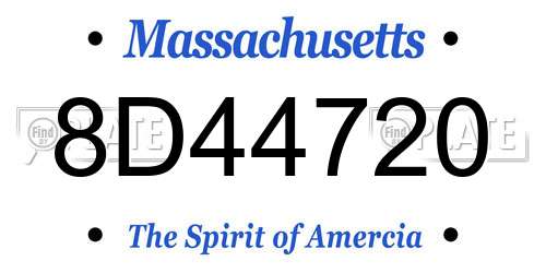 8D44720 Massachusetts License Plate