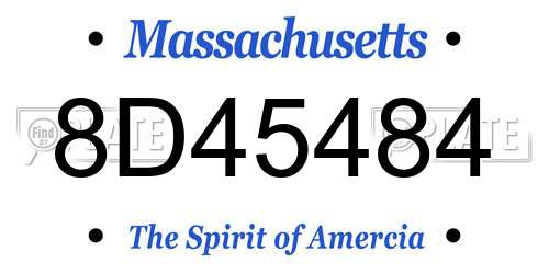 8D45484 Massachusetts License Plate