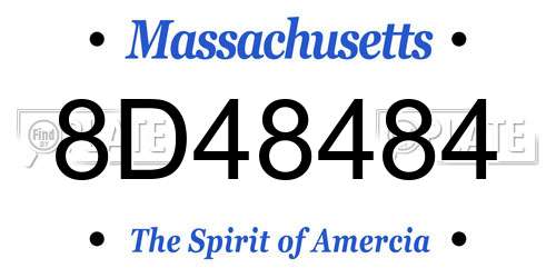 8D48484 Massachusetts License Plate