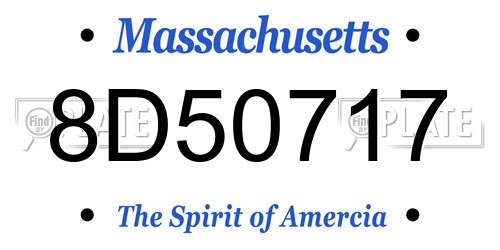 8D50717 Massachusetts License Plate