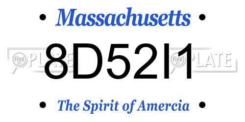 8D52I1 Massachusetts License Plate